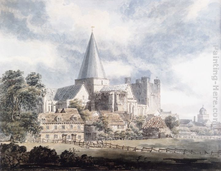 Thomas Girtin Rochester Cathedral and Castle, from the North-East